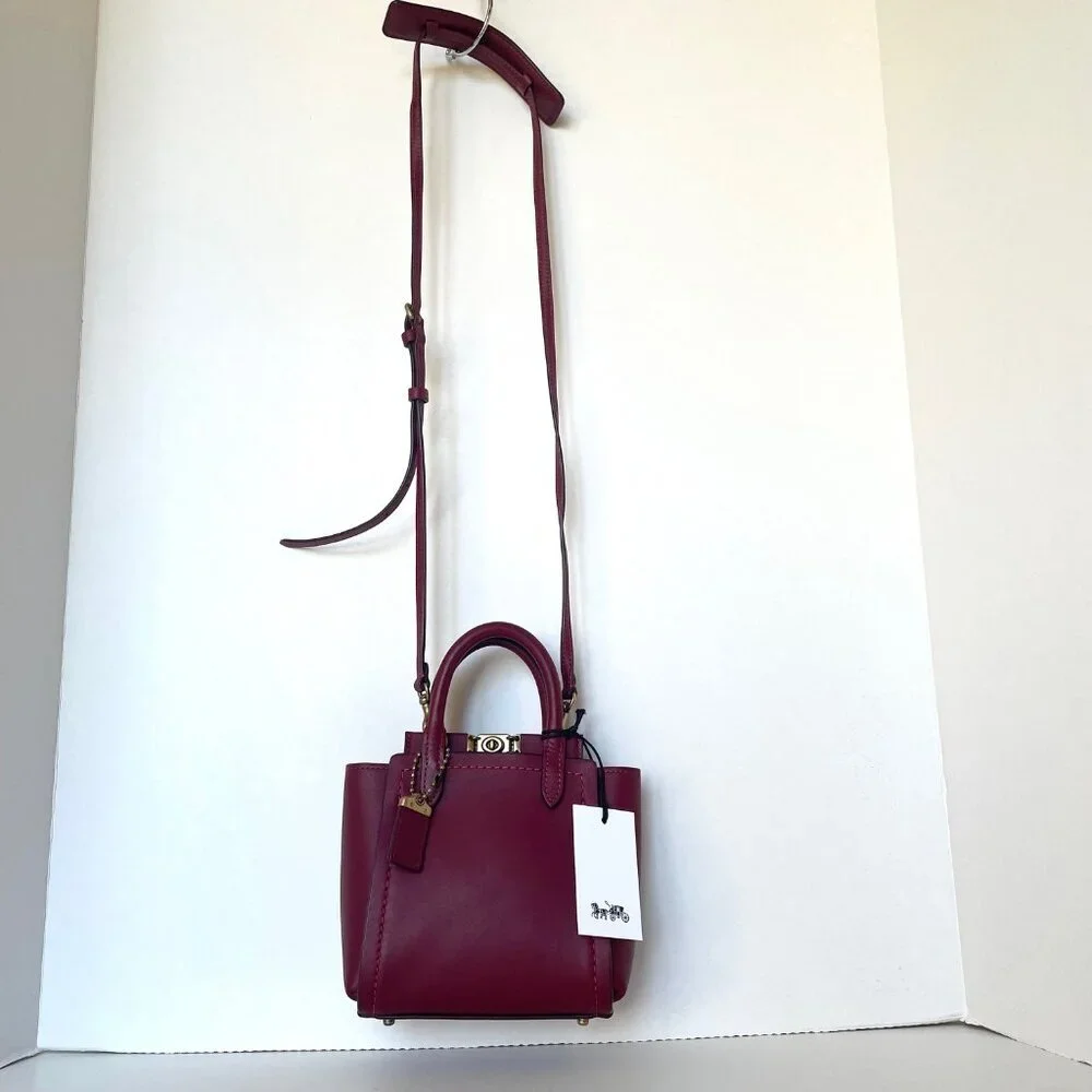 Coach 1941 Troupe Tote 16 Deep Red Leather Mini Crossbody Bag 79401